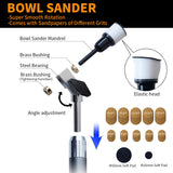 RUITOOL Carbide Wood Lathe Turning Tools Set with Bowl Sander, Including Swan Neck Hollower, Rougher, Finisher, Detailer, 1" & 2" Mandrels, Sandpapers and Aluminum Alloy Handles for Woodturning RUITOOL