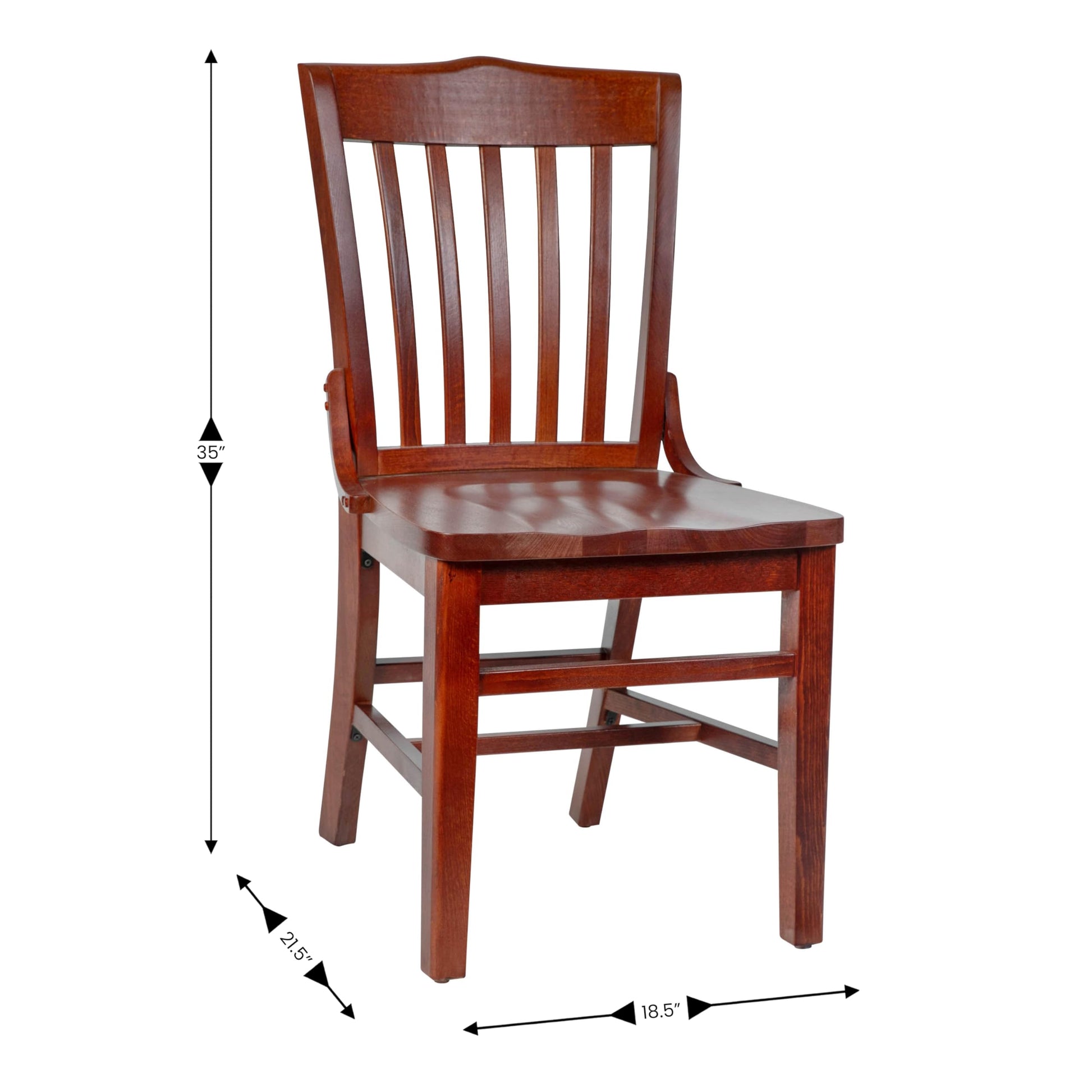 EMMA + OLIVER School House Back Mahogany Wood Chair - WoodArtSupply