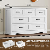 BORNOON 7-Drawer Dresser for Bedroom, Modern Wooden Chest of Drawers with Metal Handles, Anti-Tipping Design, Sturdy and Stable Storage Organizer for Living Room, Entryway, Home Office BORNOON