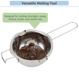 EIKS Boiler Pot Melting Bowl with SUS304 Stainless Steel for Melting Chocolate Candy Cheese Butter and Candle Wax Making, Capacity 400ML/13oz EIKS