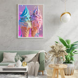 PUAGEMTI 5D Melting Ice Cream Diamond Painting Kits Food for Adults, Full Round Diamond Art Craft, Personalized Wall Decoration, Gift for Any Occasion 12x16 inch PUAGEMTI