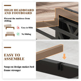 LUXOAK Full Bed Frame with LED Light and Charging Station, Velvet Upholstered Headboard with Storage Shelf, Heavy Duty Metal Slats/No Box Spring Needed/Easy Assembly, Grey LUXOAK