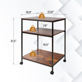 EMERIT Large Printer Stand, 23.6" W x 18.9" D x 31.5" H Printer Table with Adjustable Storage Shelf, 3 Tier Rolling Laser Printer Cart with Wheels for Home Office- Support 100 LBS Each Tier EMERIT