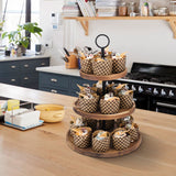 3 Tier Cupcake Stand, Wood Tiered Serving Tray Cupcake Tower, Serving Stand Display Dessert Cookie Candy Buffet Holder for Home Tea Party, Wedding, Farmhouse Decor, Tea Party Decor, Kitchen Decor QIELSER