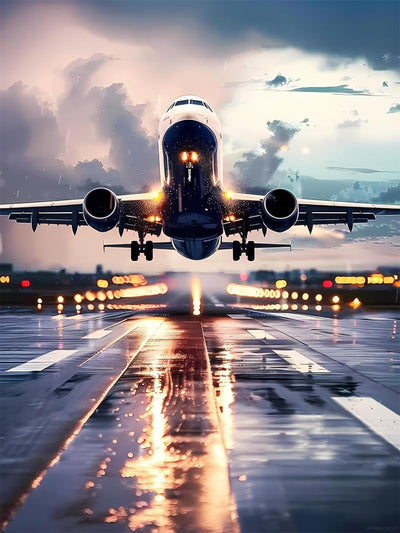 UPABLUNSO Diamond Painting Kits for Adults Plane Airplane 5D DIY Diamond Art Kits Full Drill Diamond for Gift Wall Decor and Relaxation Gem Arts 12x16 inch