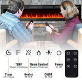 CharaVector 100 inch 750W/1500W Electric Fireplace Inserts with Remote Control in Wall Mounted, Energy Saving LED Insert Fireplace Heater Indoor Glass View with Remote Control & Touch Screen, Black CharaVector