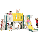 8 in 1 Toddler Slide Set, Kids Slide for Toddlers, Toddler Climber Slide PlaySet with Basketball Hoop,Outdoor Indoor Playground for Toddlers Upgraded MOCUTEEN