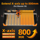 FoxAlien 3S 8040 X-axis Extension Kit with T-slot Hybrid Spoilboard for Masuter 3S CNC Router Machine, for Large Engraving Carving Projects (Extend X-axis to 800mm) FoxAlien