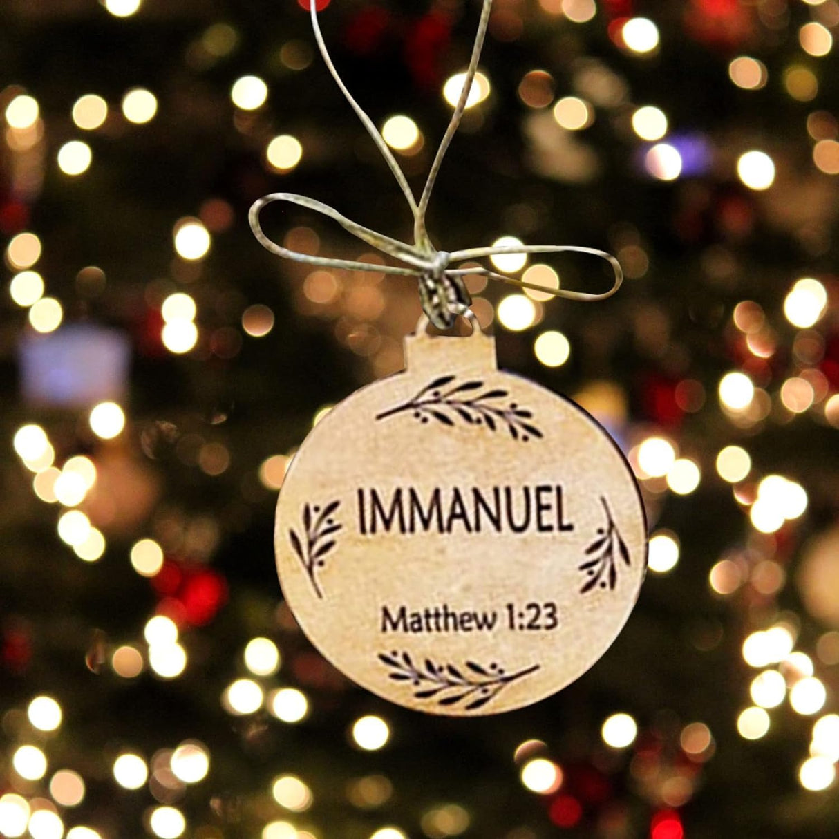 25 Pack Names of Jesus Ornaments, 5 cm / 2 inch Diameter | Name of Jesus Advent, Wood Hanging Ornaments with Savior Names, Ornaments for Christmas Tree Decor WoodArtSupply