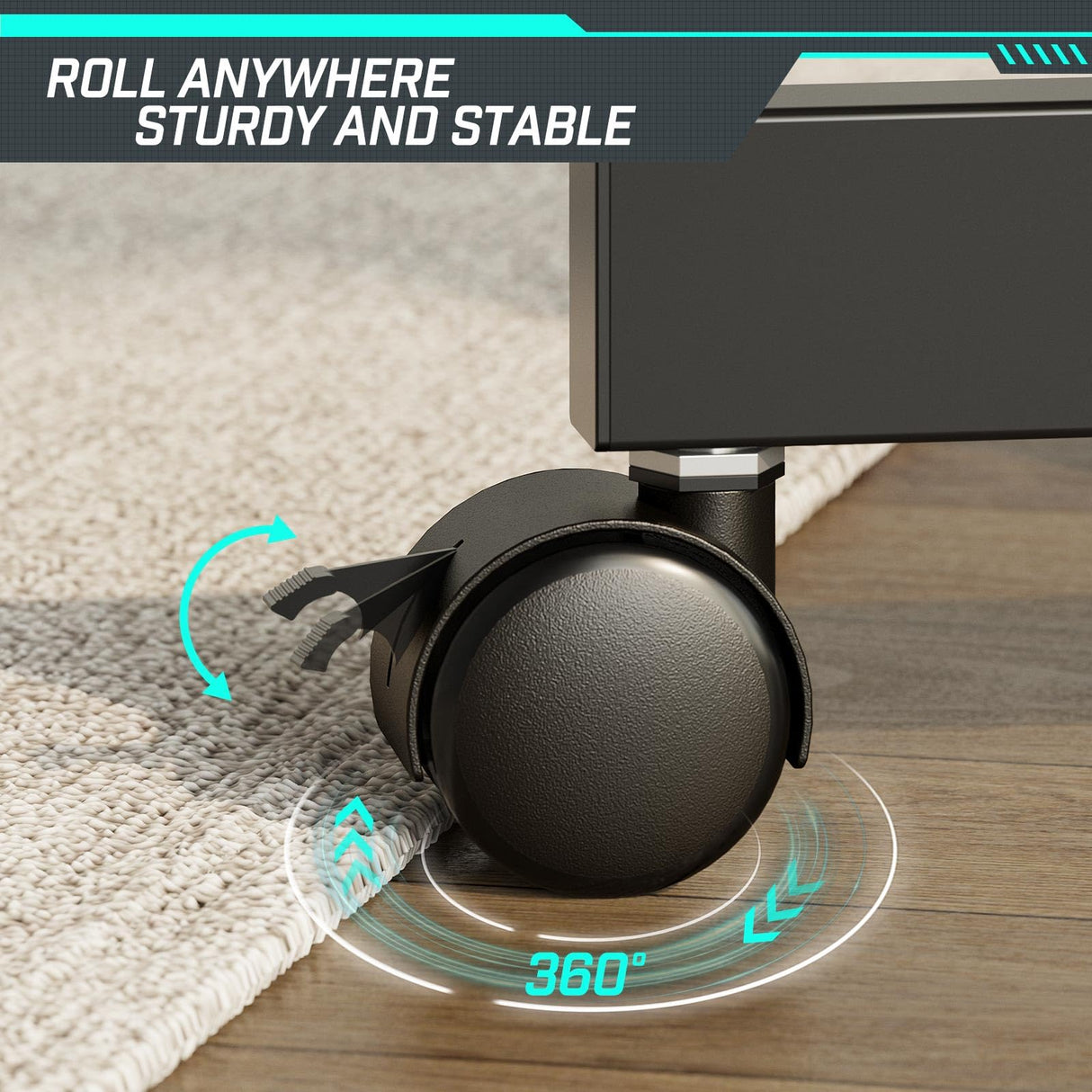 GREENSTELL TV Stand with Power Outlet, Mobile TV Cart on Wheels for 23-60 inch LED LCD Flat Curved Panel Screen TVs, up to 88 lbs, Height Adjustable Rolling TV Stand with AV Shelf, Max VESA 400x400mm GREENSTELL