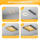 WALMANN Ceiling Tote Storage Rails, Heavy Duty Garage Ceiling Bin Storage Rack Adjustable Overhead Tote Slide Rail(4 Pack for 3 Bins, Bins Are Not Included) WALMANN