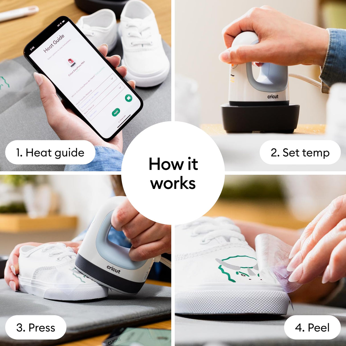 Cricut EasyPress Mini Heat Press - for Pressing Small Objects Like Shoes, Stuffed Animals, Hats & More - 3 Heat Settings & Precision Tip - Ceramic-Coated Heat Plate - Compact & Lightweight - Zen Blue Cricut