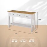 Furniture Dash - Living Room Furniture - Console Tables for Entryway - Entry Table - Hallway Table - Entryway Furniture - 47.99" W, 12.64" D, 28.82" H - 30.86lb (Snow White) Furniture Dash