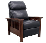 BarcaLounger Mission 7-3323 (Craftsman) All Leather Push Back Manual Recliner Chair - 5700-47 Shoreham Blue All Leather BarcaLounger