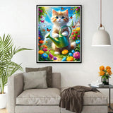 DPHERO DIY Cat Diamond Painting Kits for Adults,5D Flowers Diamond Art Kits for Beginners,Round Full Drill Kitten Diamond Painting Art,DIY Painting by Numbers Diamond Art Painting 12x16 inch DPHERO