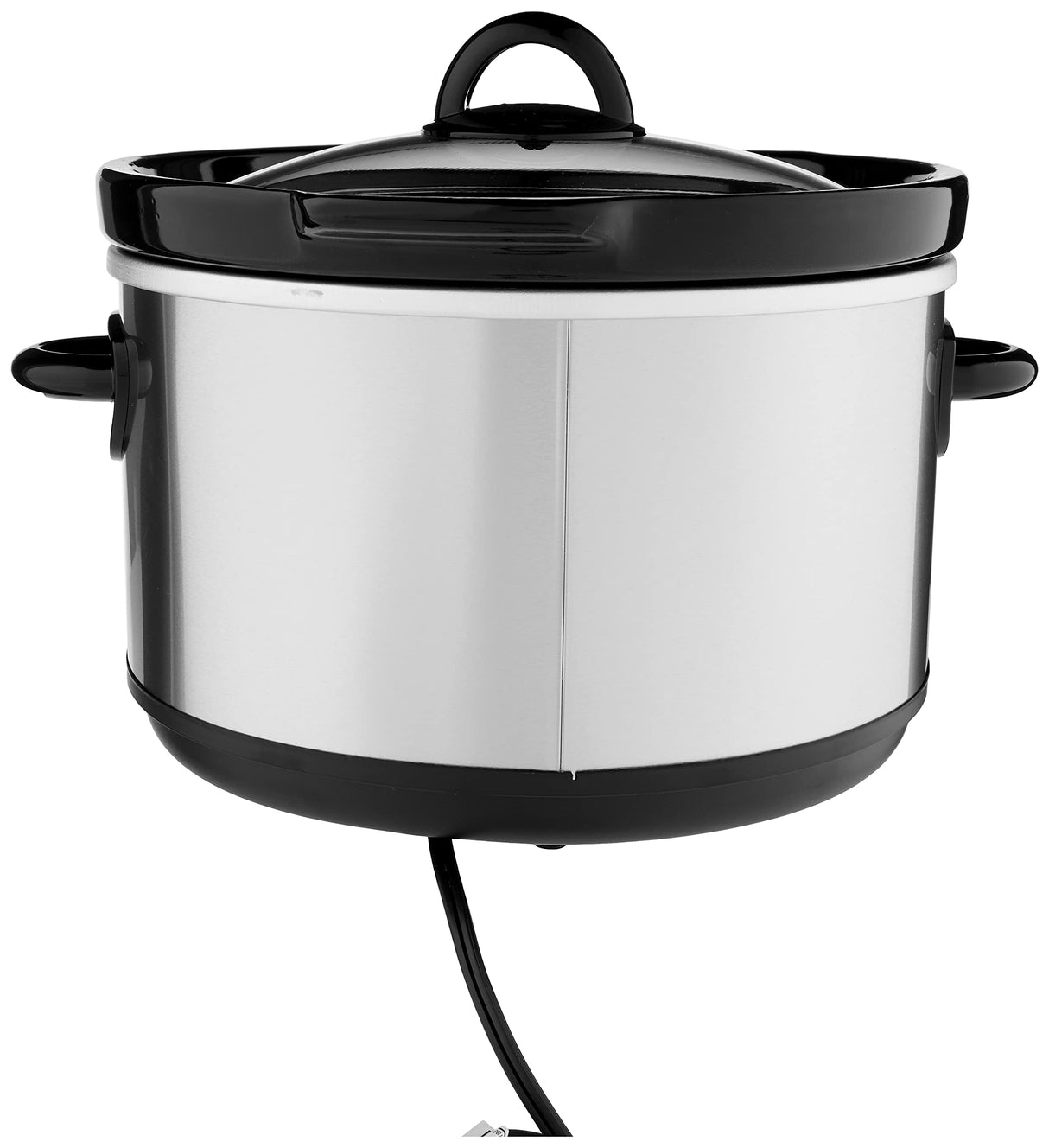 Crock-Pot 5-Quart Smudgeproof Round Manual Slow Cooker with Dipper, Silver Crock-Pot