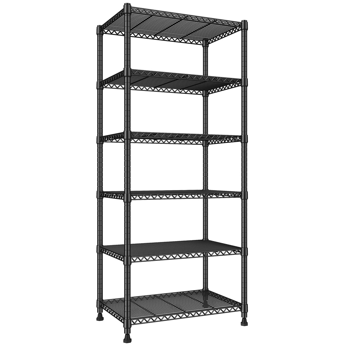 REIBII 72’’H Wire Shelving, 6 Tier Garage Shelving Units and Storage Shelves Heavy Duty, Adjustable Heavy Duty Metal Shelves for Storage Shelves for Pantry Kitchen Garage, 24’’W X18’’D X72’’H REIBII