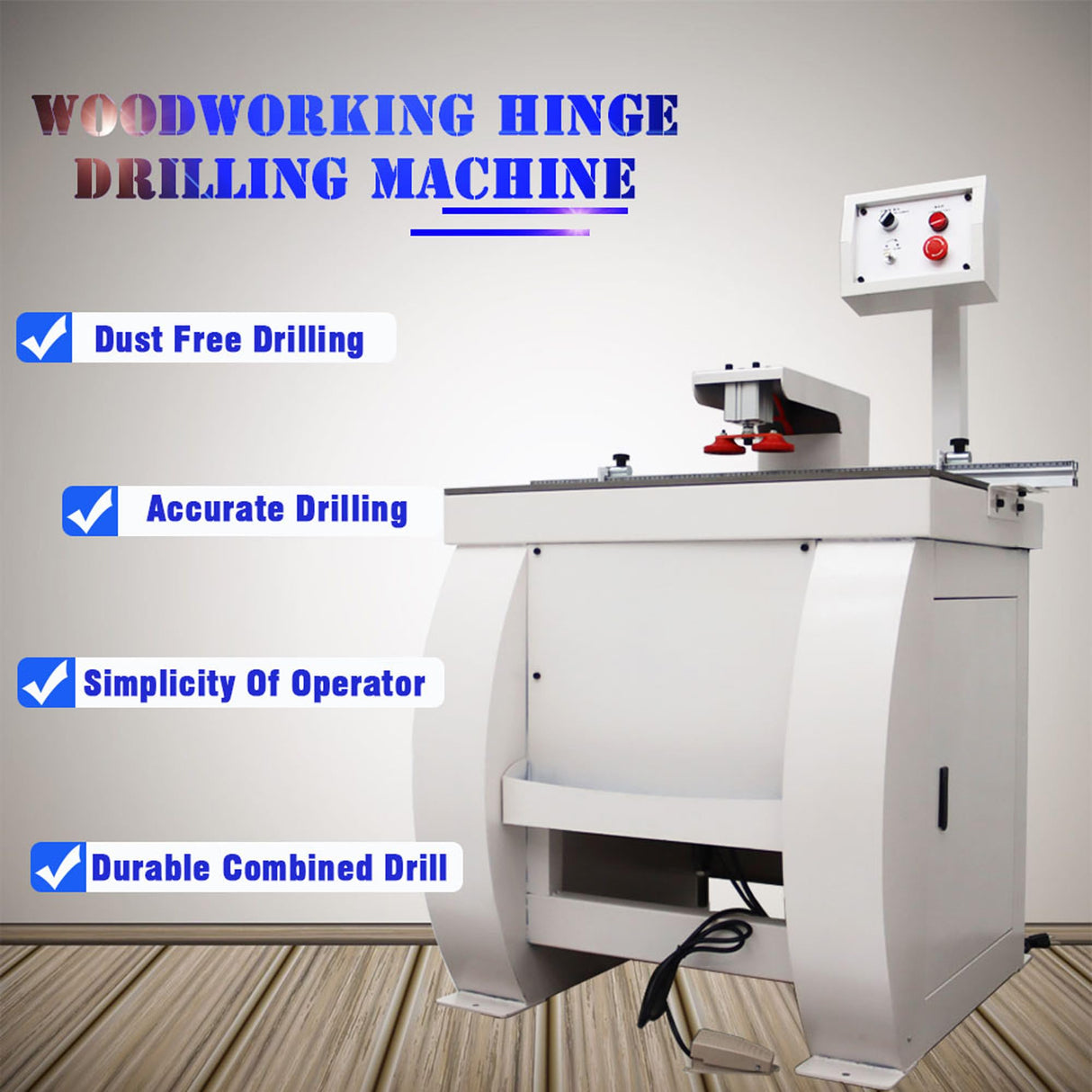 BREVELTION 110V Pneumatic Hinge Machine Woodworking Hinge Drilling Machine for Drilling Processing of Cabinets Wardrobes 45-9.5 Combined Drill 1.5KW BREVELTION