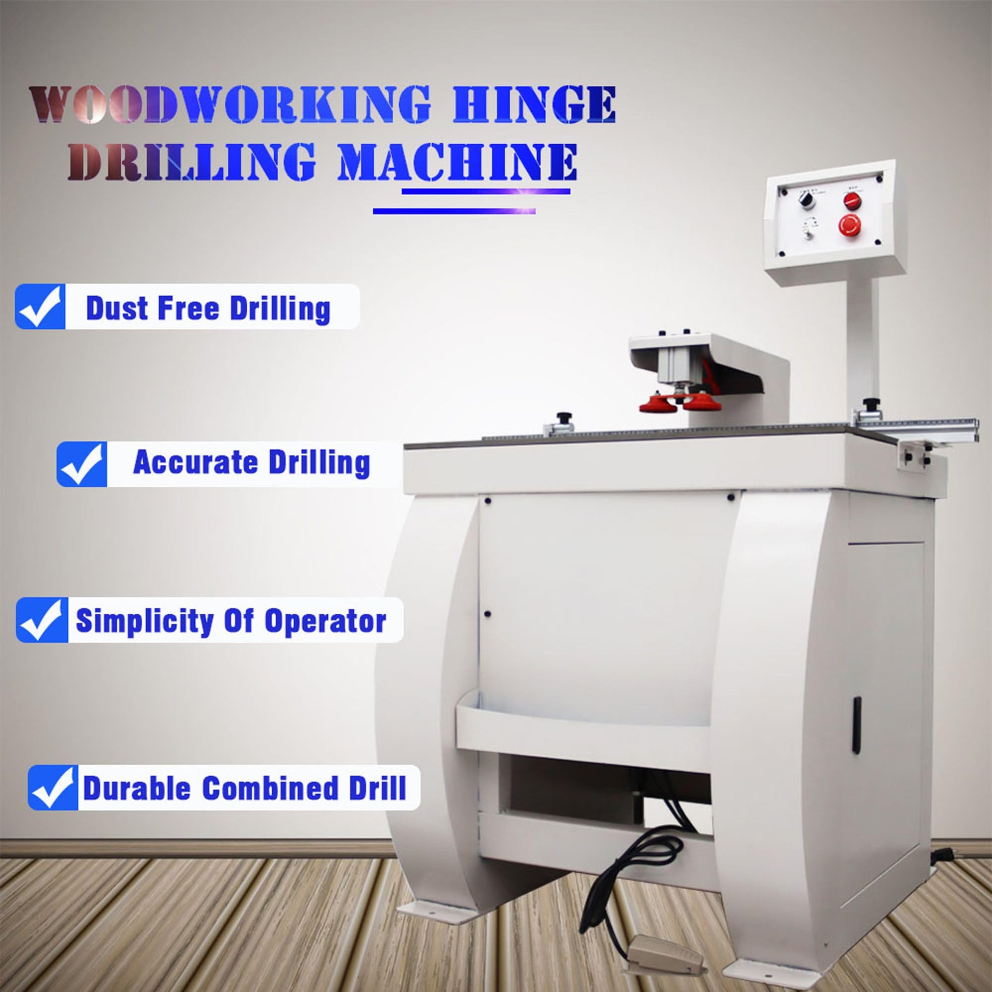 BREVELTION 110V Pneumatic Hinge Machine Woodworking Hinge Drilling Machine for Drilling Processing of Cabinets Wardrobes 45-9.5 Combined Drill 1.5KW - WoodArtSupply