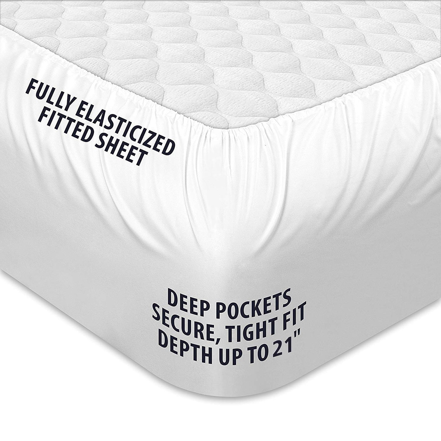 King Mattress Topper, Extra Thick Pillowtop, Cooling Plush Mattress Pad Cover 400TC Cotton Top Protector with 8-21 Inch Deep Pocket 3D Snow Down Alternative Fill