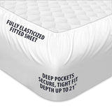 King Mattress Topper, Extra Thick Pillowtop, Cooling Plush Mattress Pad Cover 400TC Cotton Top Protector with 8-21 Inch Deep Pocket 3D Snow Down Alternative Fill COONP