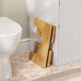 AmazerBath 7 Inches Bamboo Toilet Stool Squat for Adults, Collapsible Poop Stool for Bathroom, Potty Step Stool with Non-Slip Strip, Improve Bathroom Posture and Comfort, Natural Color AmazerBath
