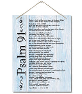 Inspirational Wood Art Signs, Psalms 91 Wall Sign, Hanging Printed Wall Plaque Wood Signs, Bible Verse Print, Christian Scripture for The Home or Office Decor, Christian Wall Decor 10 X 7.8 inch AUII JO DESIGN