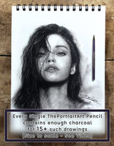 ThePortraitArt Artist Woodless Pure Charcoal Pencils - Ultra Soft and Dark – 6pc Set Equivalent to 28+ Regular Pencils – Smooth Consistency on All Drawing Papers ThePortraitArt