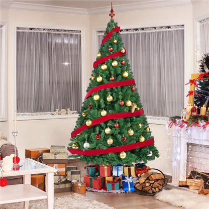 Yaheetech 7.5ft Artificial Full Spruce Christmas Tree, Artificial Xmas Tree with 1011 PVC Branch Tips and Foldable Metal Stand for Home, Party, Office Decoration, Holiday Décor Indoor & Outdoor, Green