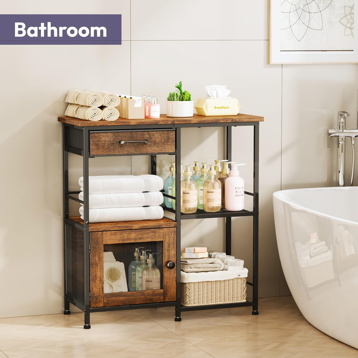 SWTYMIKI Coffee Bar Cabinet for Home - Farmhouse Coffee Stand Station Multi-Purpose Buffet Sideboard Cabinet with Drawers - Kitchen Bar Table for Living Room, Corner, Small Space, Espresso SWTYMIKI