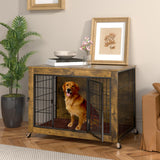 VENDORZ Dog Crate Furniture, 38 Inch Heavy Duty Large Dog Kennel, Brown, Space Saving, Indoor, Large Dog Crate VENDORZ