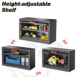 Kelueo Metal Garage Wall Cabinet,Storage Cabinet with Up Flip Door Design Wall Garage Cabinet with Adjustable Shelf and Magnetic System,Tool Cabinet with Anti-Fall Rails for Basement Kelueo