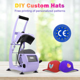 Hat Heat Press Machine for Caps with 2 Interchangeable Platens, Custom Tempe & Timer, 3 Fuses, Auto Start, Provides Sublimation, Heat Transfer and Htv Projects for DIY Hat Designs Haoguo