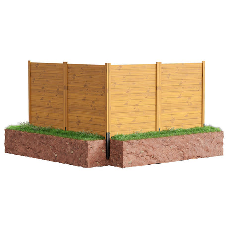 ROOMTEC 38"W X 42"H Air Conditioner Fence Panels, 4 Panels Privacy Fence for Outside Privacy Screens Trash Can Enclosure with Metal Stake,Trash Can Screen Fence Pool Equipment Fence, Seamless Wood ROOMTEC