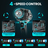 Tarlido Cordless Impact Wrench, 1000 N.m/740 FT-LBS,1/2 Inch Brushless Impact Gun,3200 RPM High Torque,Electric Impact Driver with 2x 4.0Ah Batteries, 5 Sockets Tarlido