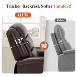COLAMY PU Leather Power Lift Chair with Massage and Heat,Electric Lift Recliner Chair with Thick Cushioned Padding Backrest for Living Room, Office, Bedroom （Darkbrown） COLAMY