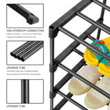 HITHIM 4-Tier Small Shoe Racks, Narrow Shoe Rack for 6-8 Pairs Shoe Storage,Kids Shoe Racks for Small Place,Lightweight Stackable Shoe Shelf Organizer for Closet,Black HITHIM