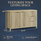 OAKHAM HOME Oxford Fluted Storage Cabinet Sideboard Large Buffet with Adjustable Shelves, Multifunctional Accent Cabinet Console Cabinet for Living Room OAKHAM HOME