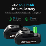 POHYEOL 24V MAX Cordless One-Handed Reciprocating Saw for Wood & Metal Cutting, Variable Speed,4 Saw Tool-Free Blade Change POHYEOL