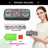 FlyingMage 5D Diamond Art Painting Kit for Adults Beginner, Small DIY Diamond Dots Gem Art Painting Mosaic Kits, Cute Hard Shell Sunglasses Eyeglasses Glasses Case for Women Teen, Mandala Totem FlyingMage