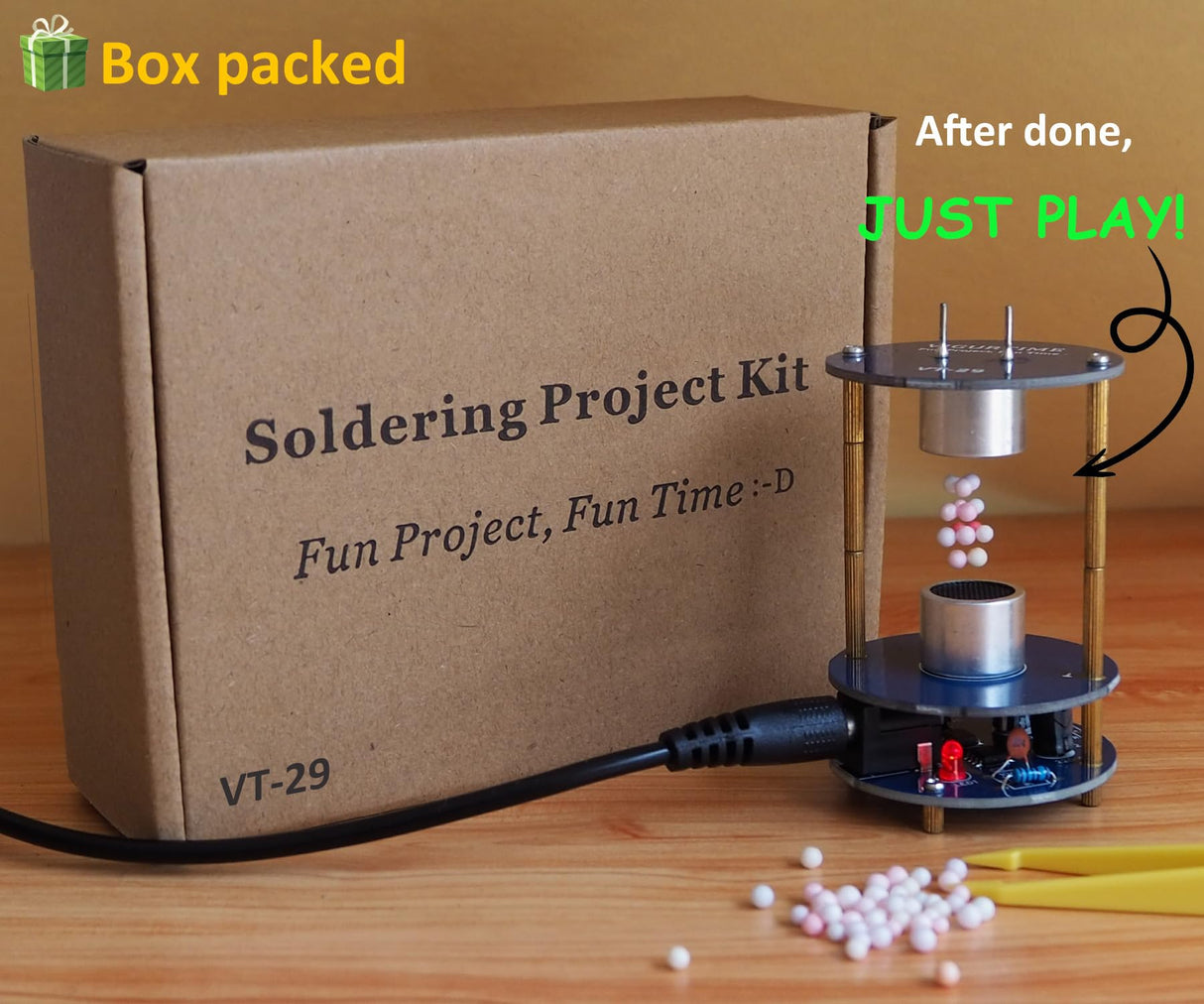 DIY Ultrasonic Suspension Solder Project Kit for Electronic Soldering Practice and Learning, Mini Cool Acoustic Levitator, DIP Version, Great STEM Project and Gift by VIGURTIME VIGURTIME