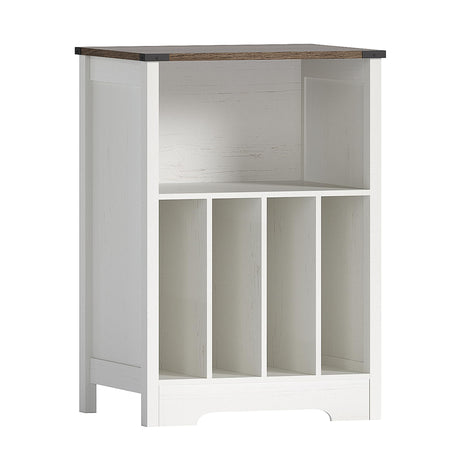 ChooChoo Record Player Stand, Vinyl Record Storage Cabinet, Turntable Stand Holds up to 160 Albums, Record Player Table Display Shelf for Living Room, Bedroom, Office, Rustic White ChooChoo