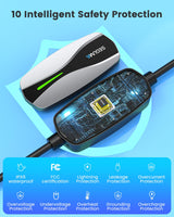 Portable Level 1/2 EV Charger for Tesla, 16A Electrical Tesla Car Mobile Charger 25FT Extension Cable with 240V NEMA 6-20 Plug, 120V NEMA 5-15 Adapter, NACS Home Wall Connector for Tesla Model-Y/3/S/X SEGUMA