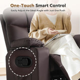 ANJ Swivel Rocker Recliner Chair, Manual PU Leather, 360° Swivel with Massage & Heat for Living Room, Brown ANJ