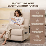 Divanus Large Glider Rocker Recliner,Beige Swivel Rocking Recliner Chair,Reclining Sofa Rocking Chair Nursery,23 Inches Deep Seat & 27 inches High Back,for Living Room, Bed Room‎ (Beige) Divanus