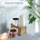 Royal Imports Wooden Flower Pot Planter, Decorative Wood Vase with plastic liner, Toilet Tank Tissue Paper Storage Basket for Bathroom Countertop Box, Kitchen Windowsill Mail Organizer, 8x4x4, Brown Royal Imports