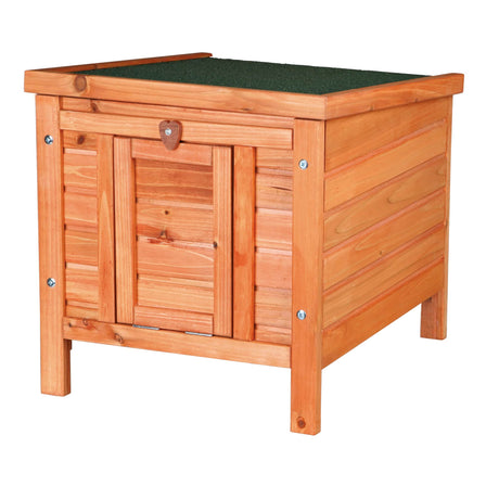TRIXIE Small Pet House, Wooden Outdoor Shelter, Weatherproof Pet Home, Ideal for Cats, Rabbits, Bunnies, Guinea Pigs, Brown TRIXIE