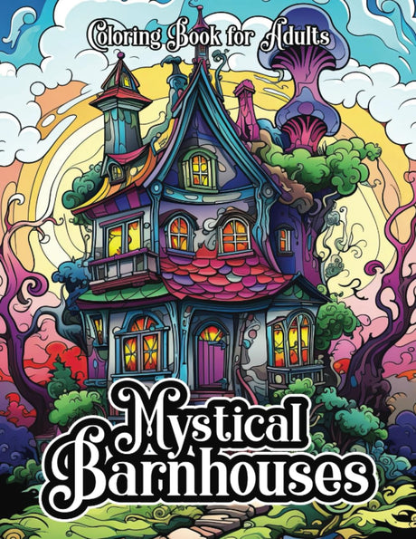 Mystical Barnhouses: A Coloring Book for adults featuring Whimsical Barn Homes with fantasy designs for relaxation and stress relief WoodArtSupply