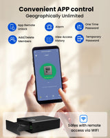 EAMIRUO Single Handgun Safe Unlock with Fingerprint/Keypad/Key/Application, 0.5s Quick Access Biometric Pistol Safe for Handgun, Small Drawer Gun Safe for Nightstand Bedside EAMIRUO