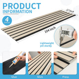 Art3d 4-Pack Glue-On Six-Grid Wainscoting Panel for Interior Wall Decor - 104 x 12 Inch Polystyrene Ultralight Slim Slat Wall Panels for Living Room Bedroom, Oak Art3d